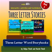 Three letter stories. Amazing collection of three preschool story and activity books with Three letter sight words cover image