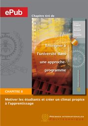 Motiver les étudiants et créer un climat propice à l'apprentissage (chapitre) cover image