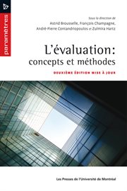 L'évaluation : concepts et méthodes cover image
