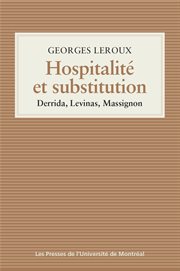 Hospitalité et substitution : Derrida, Levinas, Massignon cover image