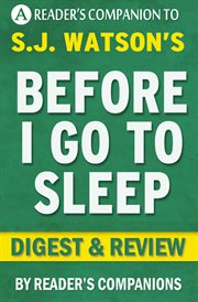 Before i go to sleep: a novel by s. j. watson cover image