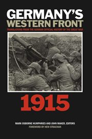 Germany's western front: 1915. Translations from the German Official History of the Great War cover image