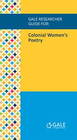 Colonial women's poetry cover image