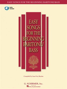 Cover image for Easy Songs for the Beginning Baritone/Bass (Songbook)