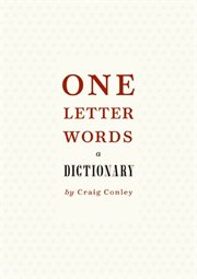One-letter words : a dictionary cover image