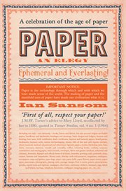 Paper : an elegy cover image