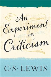 An experiment in criticism cover image