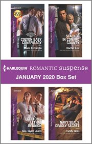 Harlequin romantic suspense January 2020 box set : Colton baby conspiracy ; Colton's lethal reunion ; Stalked in Conard County ; Navy SEAL's deadly secret cover image