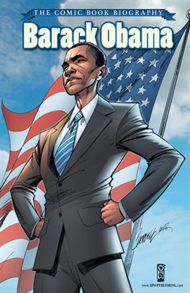 Link to Barack Obama: The Comic Book Biography by Jeff Mariotte in Hoopla