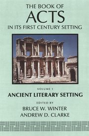 The book of Acts in its ancient literary setting cover image