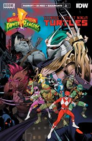 Mighty morphin power rangers/teenage mutant ninja turtles. Issue 3 cover image