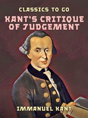 Kant's critique of judgement cover image