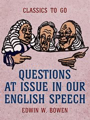 Questions at issue in our English speech cover image
