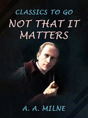 Not that it matters cover image
