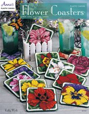 Plastic canvas flower coasters in 10-mesh canvas cover image