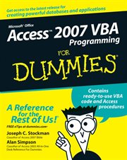 Access 2007 VBA Programming for Dummies cover image