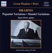 Brahms : Paganini And Handel Variations (petri) (1937-1940) cover image