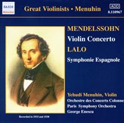 Mendelssohn : Violin Concerto / Lalo. Symphonie Espagnole (menuhin)  (1933, 1938) cover image