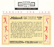 Svensk Jazzhistoria Vol. 1 (1899-1930) : Varning För Jazz! cover image