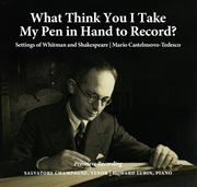 What Think You I Take My Pen In Hand To Record? cover image