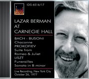 Berman, Lazar : Lazar Berman At Carnegie Hall (26 October 1977) cover image