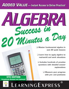 Cover image for Algebra Success in 20 Minutes a Day