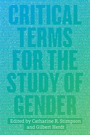 Critical terms for the study of gender cover image