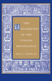 The Universities of the Italian Renaissance cover image