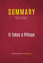Summary: it takes a pillage. Review and Analysis of Nomi Prins's Book cover image