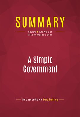 Cover image for Summary: A Simple Government