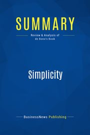 Summary: simplicity. Review and Analysis of Debono's Book cover image