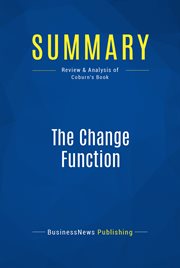 Summary: the change function. Review and Analysis of Coburn's Book cover image