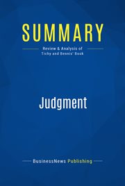 Summary: judgment. Review and Analysis of Tichy and Bennis' Book cover image