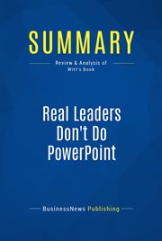 Summary: real leaders don't do powerpoint. Review and Analysis of Witt's Book cover image