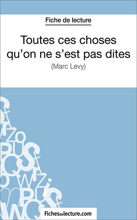 Cover image for Toutes ces choses qu'on ne s'est pas dites