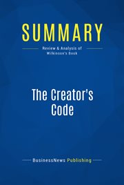 Summary: the creator's code. Review and Analysis of Wilkinson's Book cover image