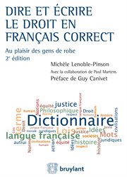 Dire et écrire le droit en français correct : Au plaisir des gensde robe - Couverture cartonnée cover image