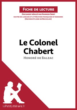 Cover image for Le Colonel Chabert d'Honoré de Balzac