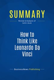 Summary: how to think like leonardo da vinci. Review and Analysis of Gelb's Book cover image