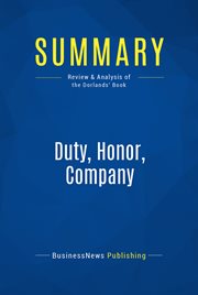 Summary: duty, honor, company. Review and Analysis of the Dorlands' Book cover image