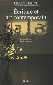 Écriture et art contemporain. Textyles N°40 cover image