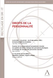 Droits de la personnalité : (Belgique) cover image