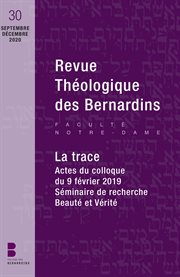 Revue théologique des bernardins - tome 30. La trace cover image
