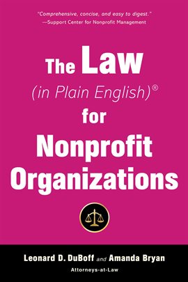 Cover image for The Law (in Plain English) for Nonprofit Organizations