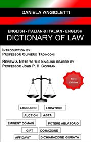 English - italian & italian - english dictionary of law cover image