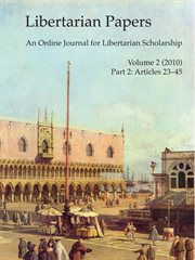 Libertarian papers, vol. 2, part 2 (2010) cover image