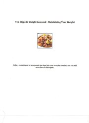 Ten steps to weight loss and maintaining your weight cover image