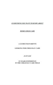 Everything you want to know about home child care cover image