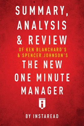 Cover image for Summary, Analysis & Review of Ken Blanchard's & Spencer Johnson's The New One Minute Manager by Inst